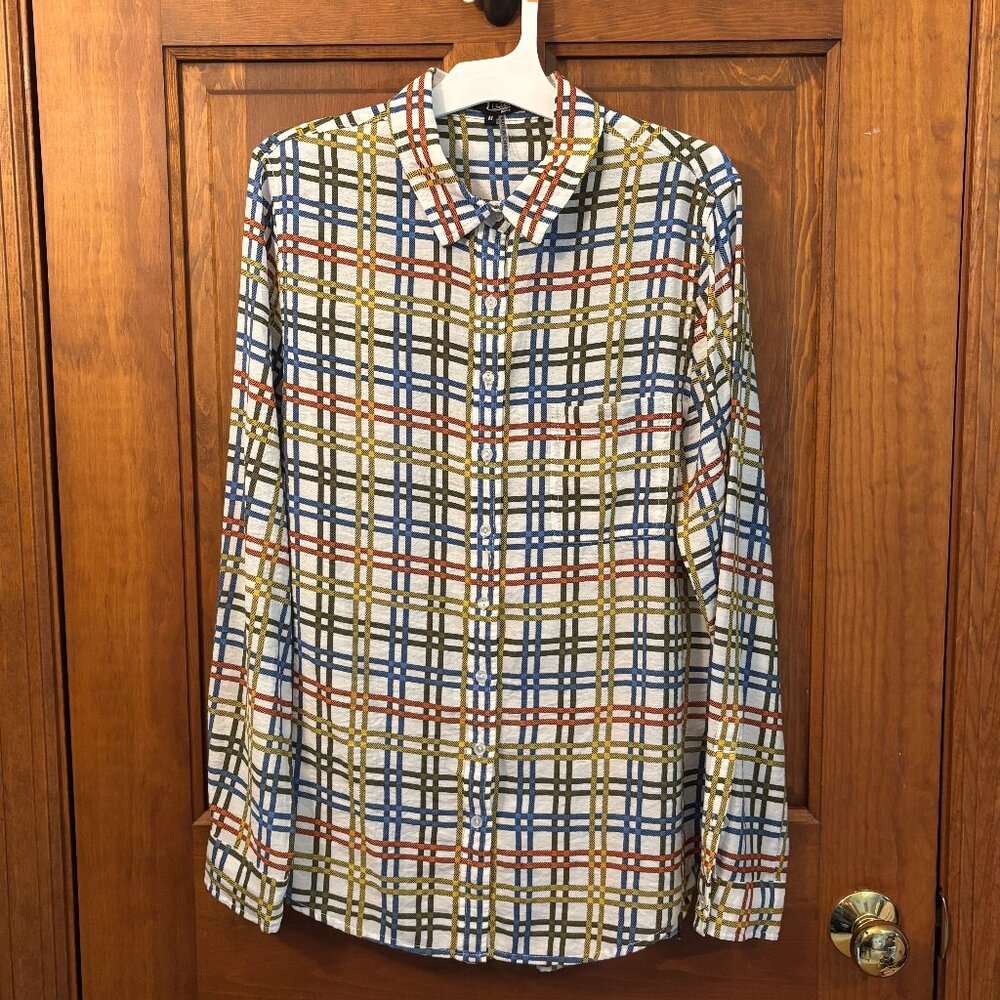 Lior Paris Button Down Multi-Colored Plaid Long Sleeve w/ Frocket